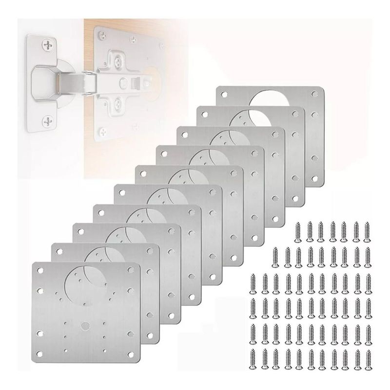 GENERICO - Kit de 10 Placas de Reparación para Bisagras de Armarios