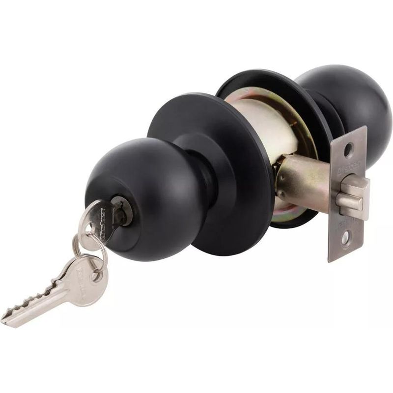GENERICO - Cerradura Cilíndrica Negro Mate para Baño y Dormitorio