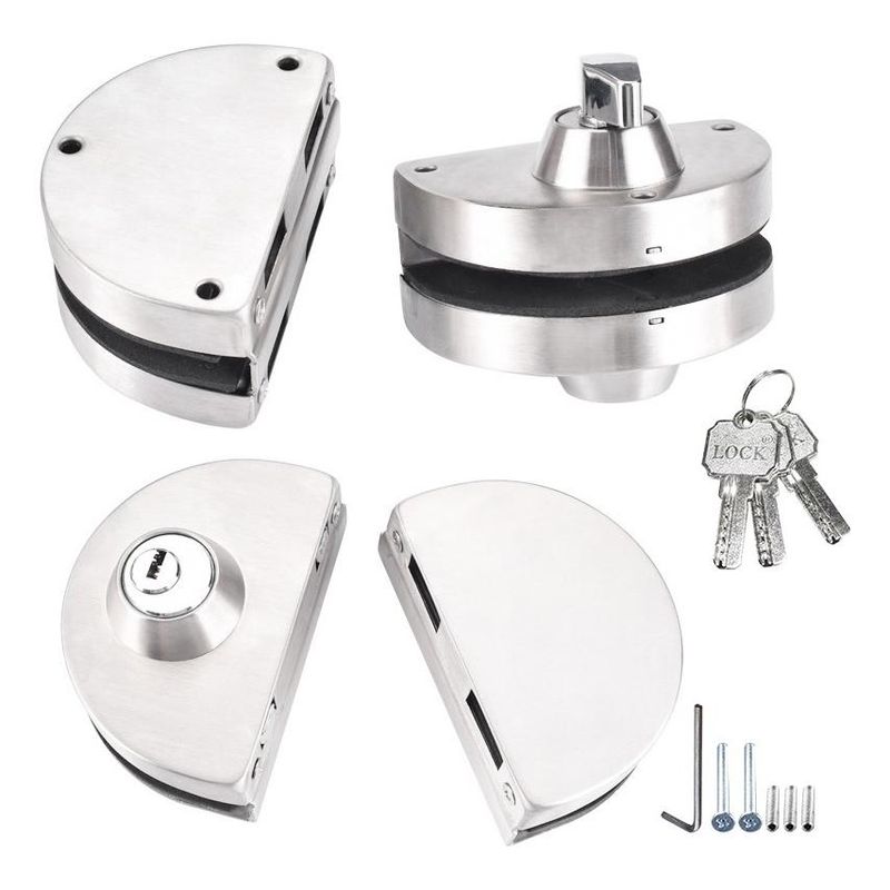 GENERICO - Cerradura de Acero Inoxidable para Puertas de Vidrio Abatibles