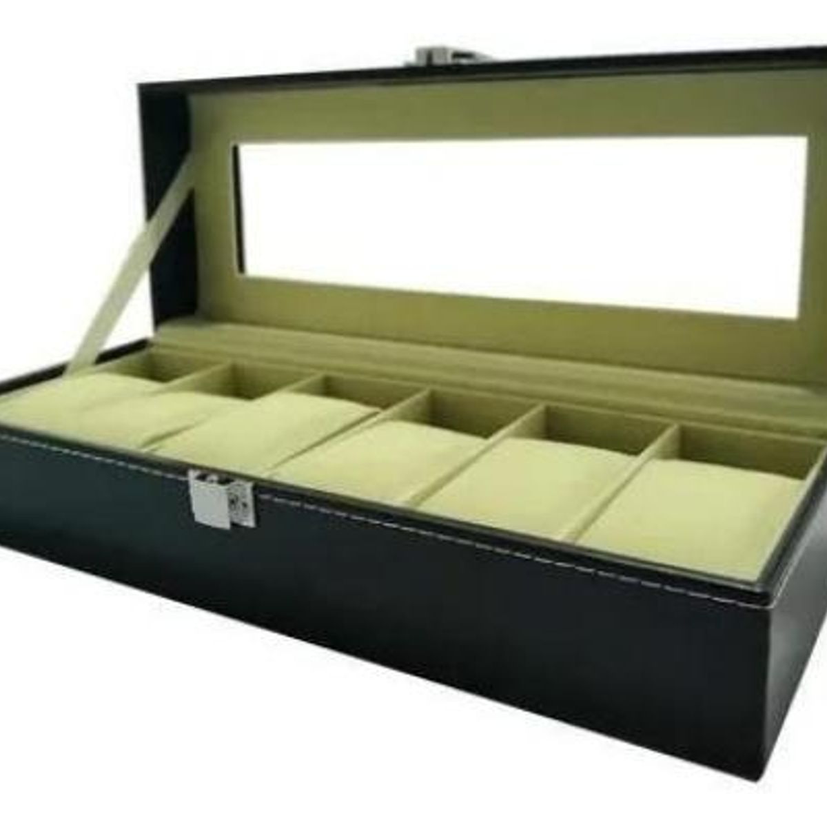 GENERICO - Estuche Organizador de 6 Relojes en Elegante Eco Cuero