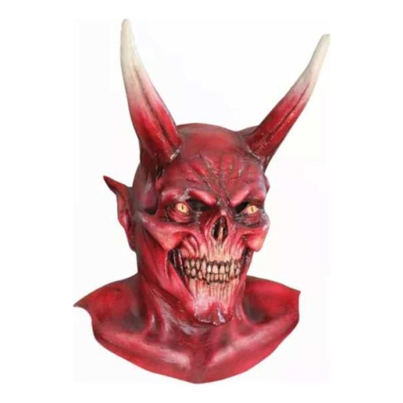 GENERICO - Máscara de Diablo con Cuernos Largos para Halloween