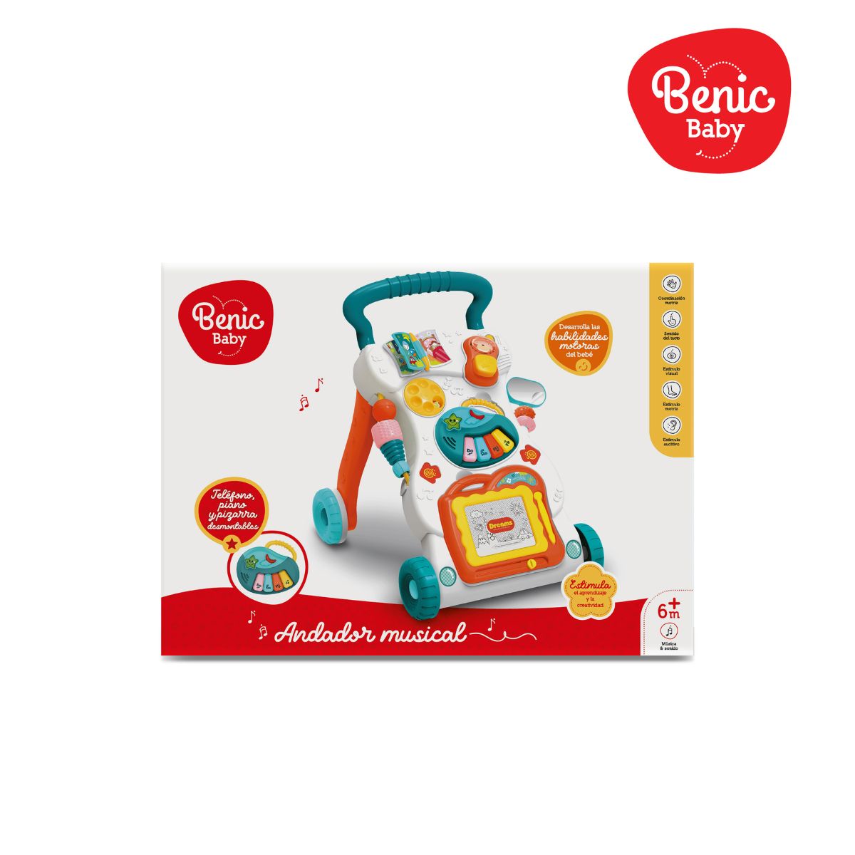 BENIC BABY - Juguete Andador Musical Interactivo Bebé 45 cm