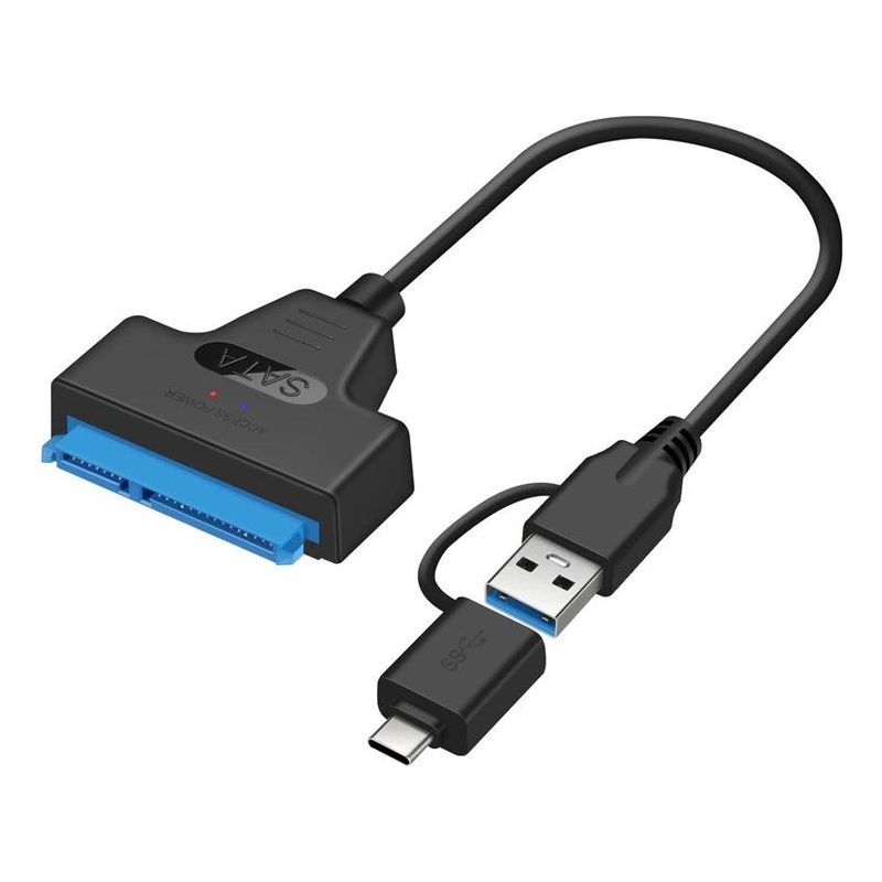 GENERICO - Adaptador SATA a USB 30 y Tipo C para Disco Duro SSD