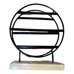 GENERICO - Soporte Giratorio para 50 Aros con Base de Madera Negra