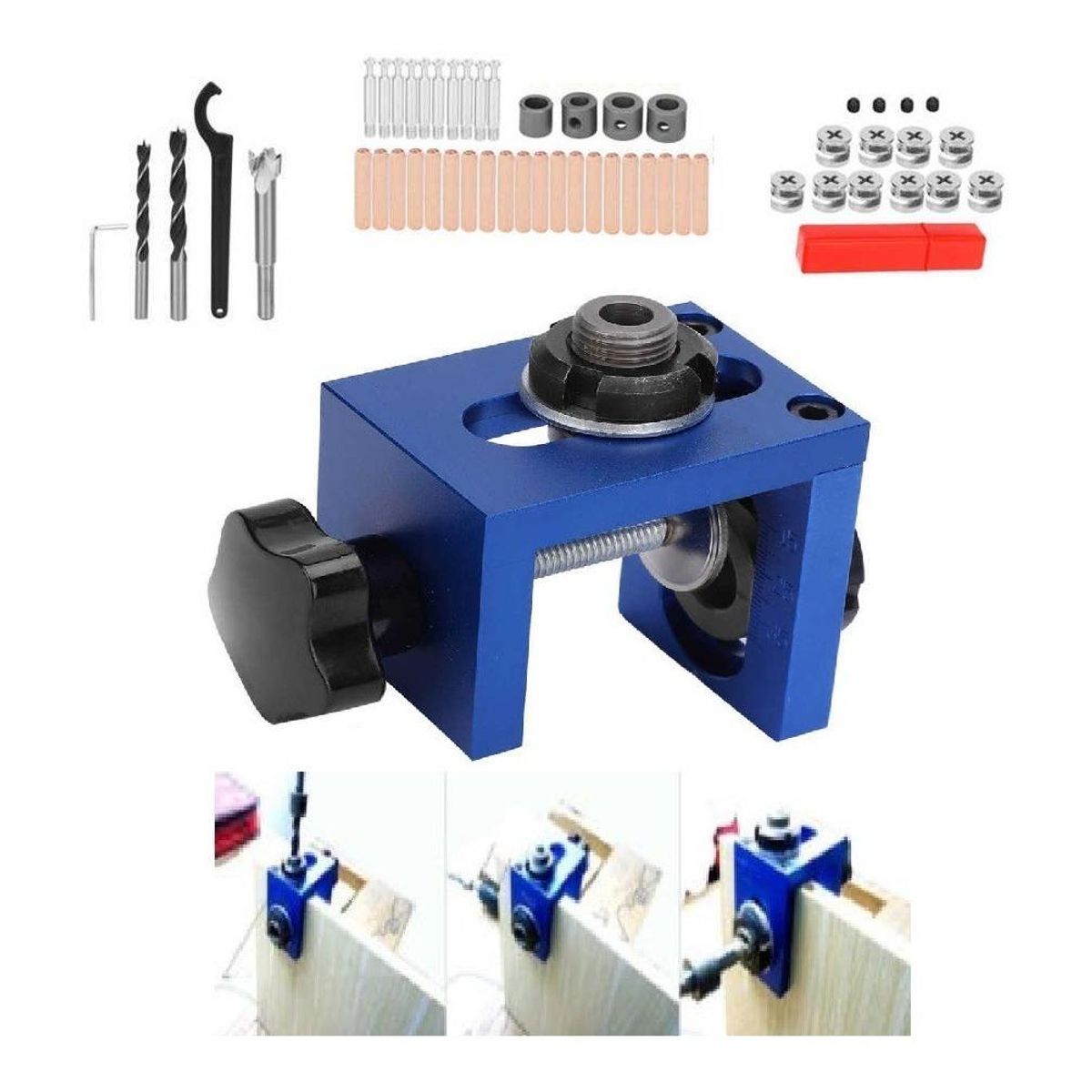 GENERICO - Guía de Perforación Ajustable para Carpintería en Madera