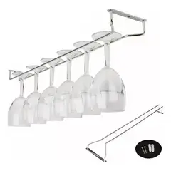 GENERICO - Soporte de Copas de Acero Inoxidable para Bar Moderno