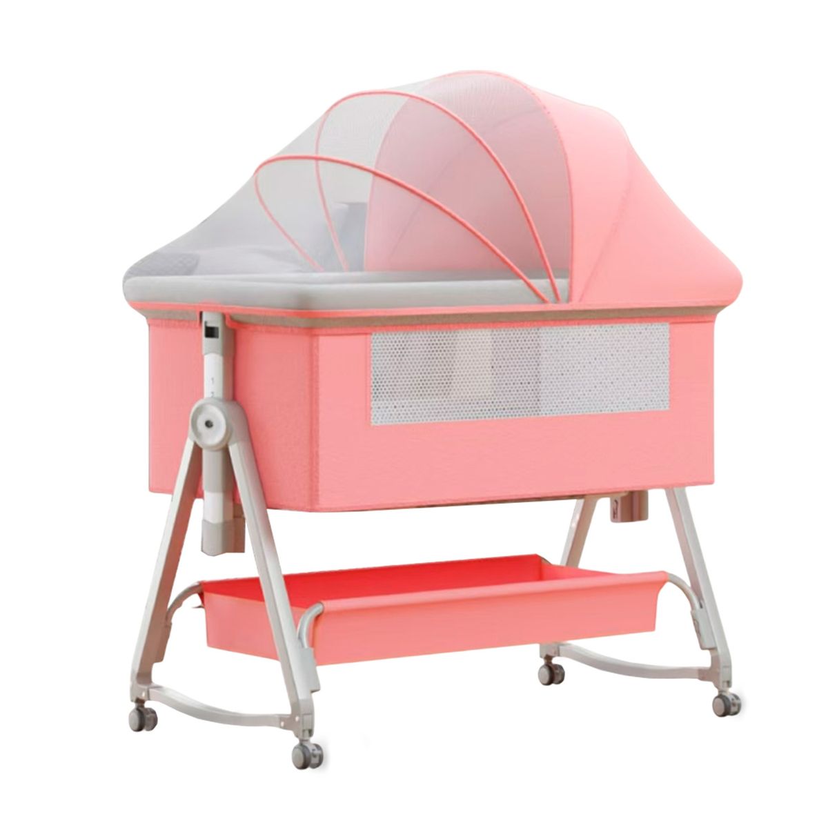 MUNDO ONLINE - Cuna Colecho Moises Bebe Mecedora 6 Alturas  Safe&soft rosado