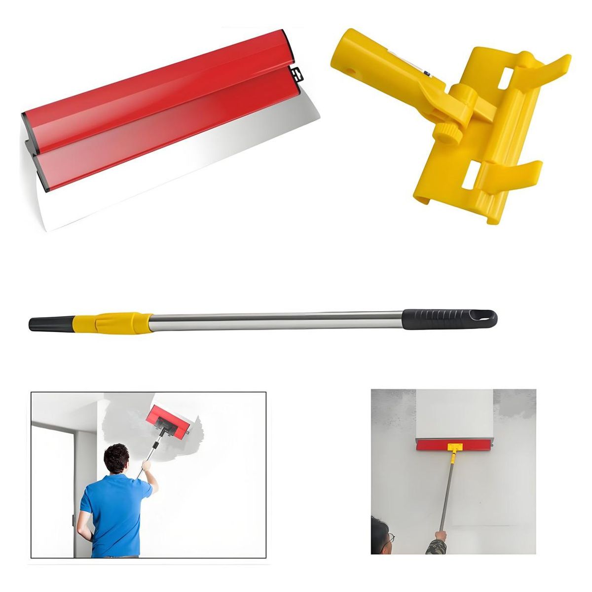 GENERICO - Alisador de Yeso Inoxidable de 80 cm con Varilla Extensora