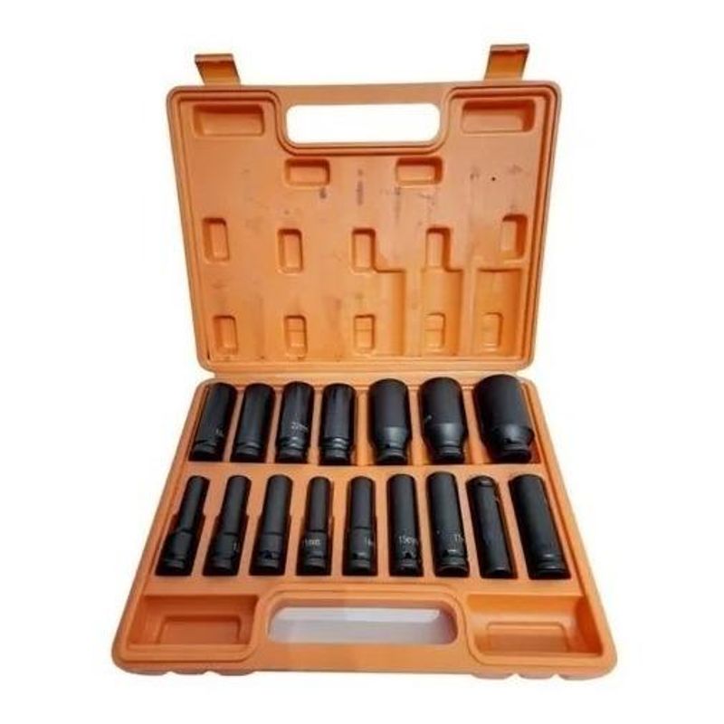 GENERICO - Kit Profesional de Dados de Impacto 12 16 Piezas 10-32 mm