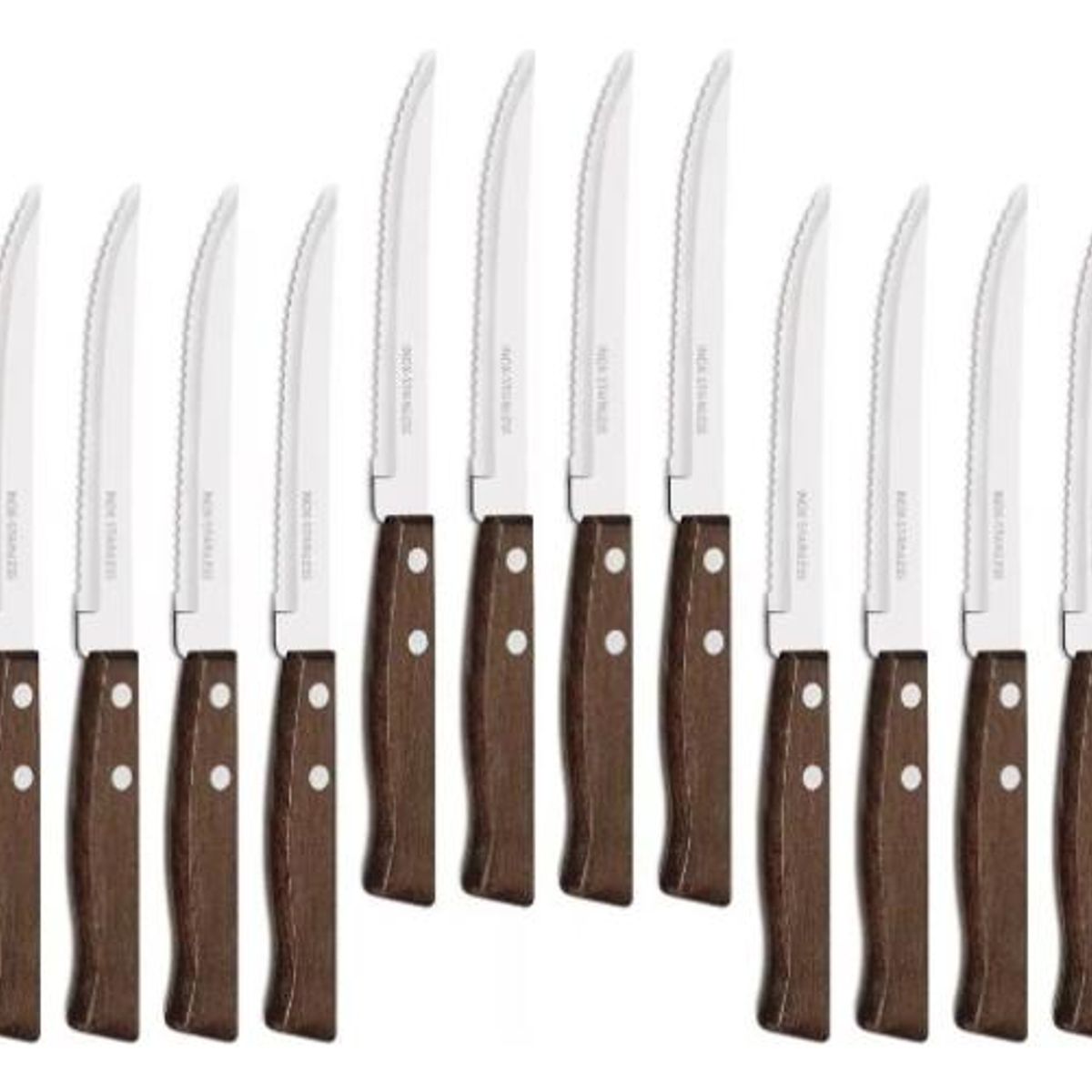 GENERICO - Set 12 Cuchillos de Acero Inoxidable con Base Estilizada