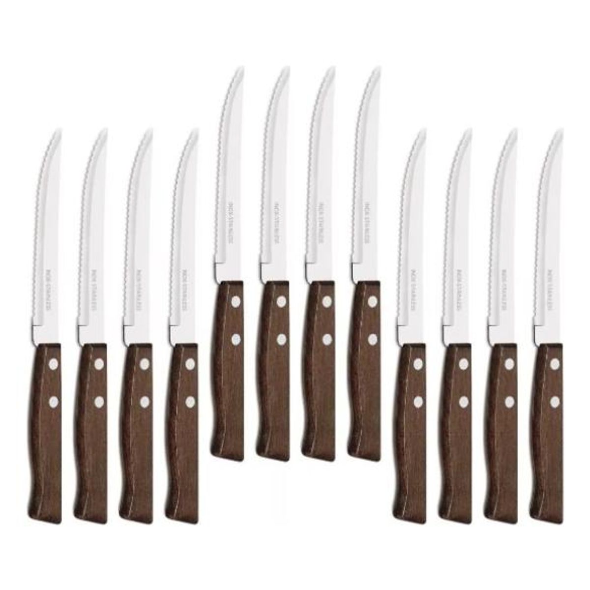 GENERICO - Set 12 Cuchillos de Acero Inoxidable con Base Estilizada