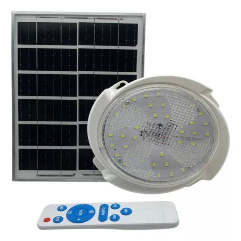 MUNDO MAGIA - Lampara Plafon Redonda De Techo Solar 100w Blanco Frio