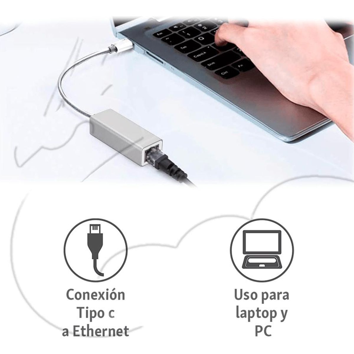 GENERICO - Adaptador USB-C a RJ45 Conectividad Rápida y Versátil