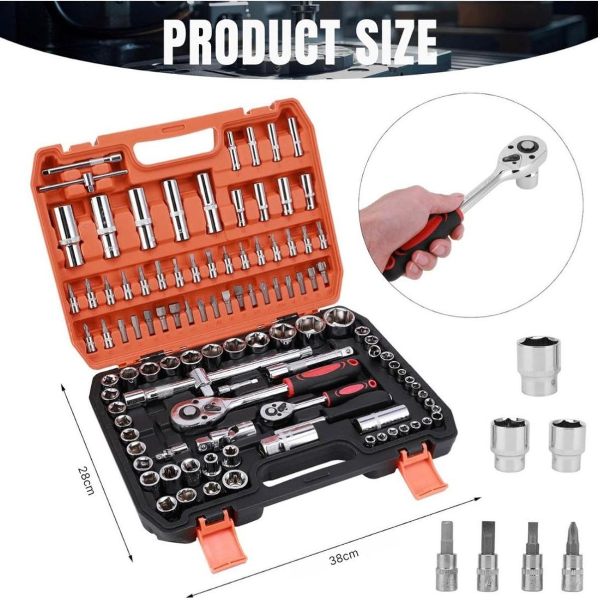 GENERICO - Set Avanzado de Herramientas Profesionales 108 Piezas Cromo