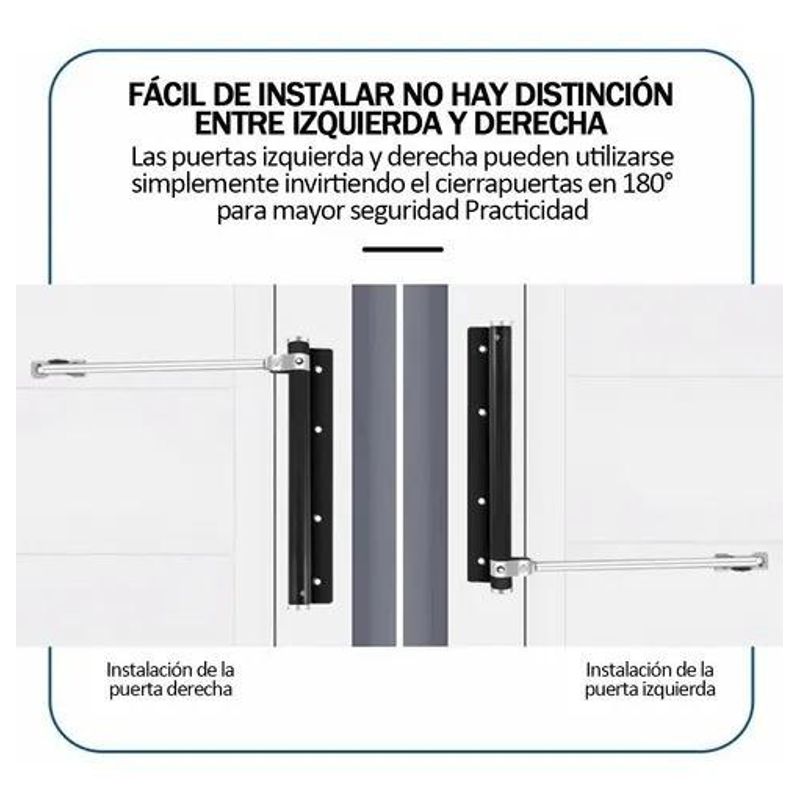 GENERICO - Cierrapuertas Automático de Acero Inoxidable Regulable