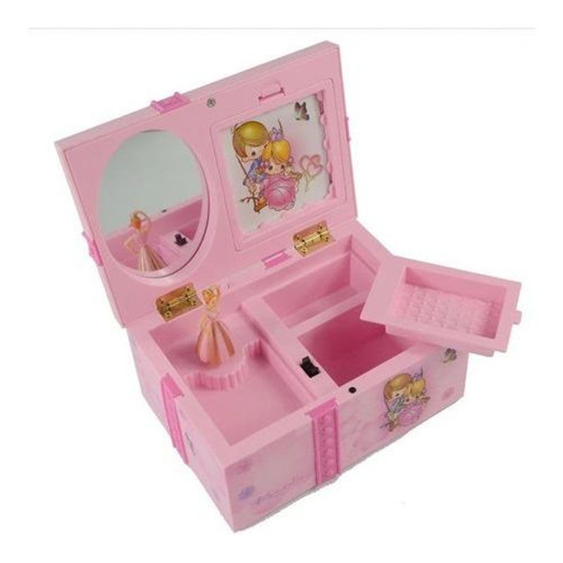 GENERICO - Caja Musical de Joyería con Espejo y Bailarina para Niña