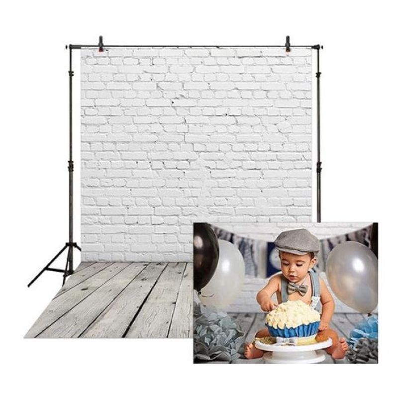 GENERICO - Fondo Fotográfico Vinilo Ladrillo Blanco 250x180mts