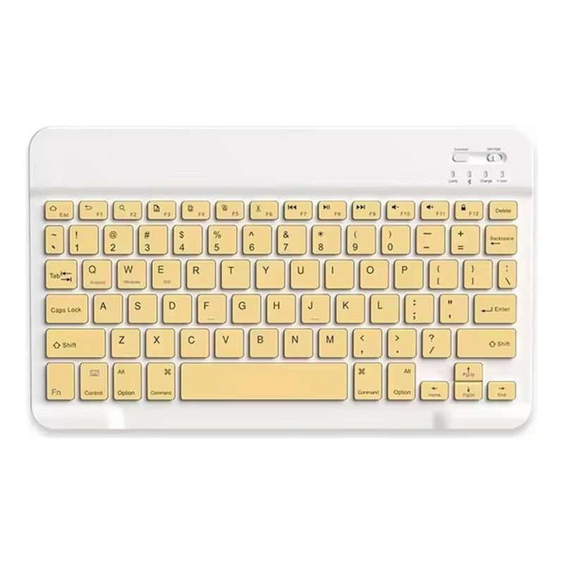 GENERICO - Teclado Bluetooth Amarillo Ergonómico y Resistente a Salpicaduras