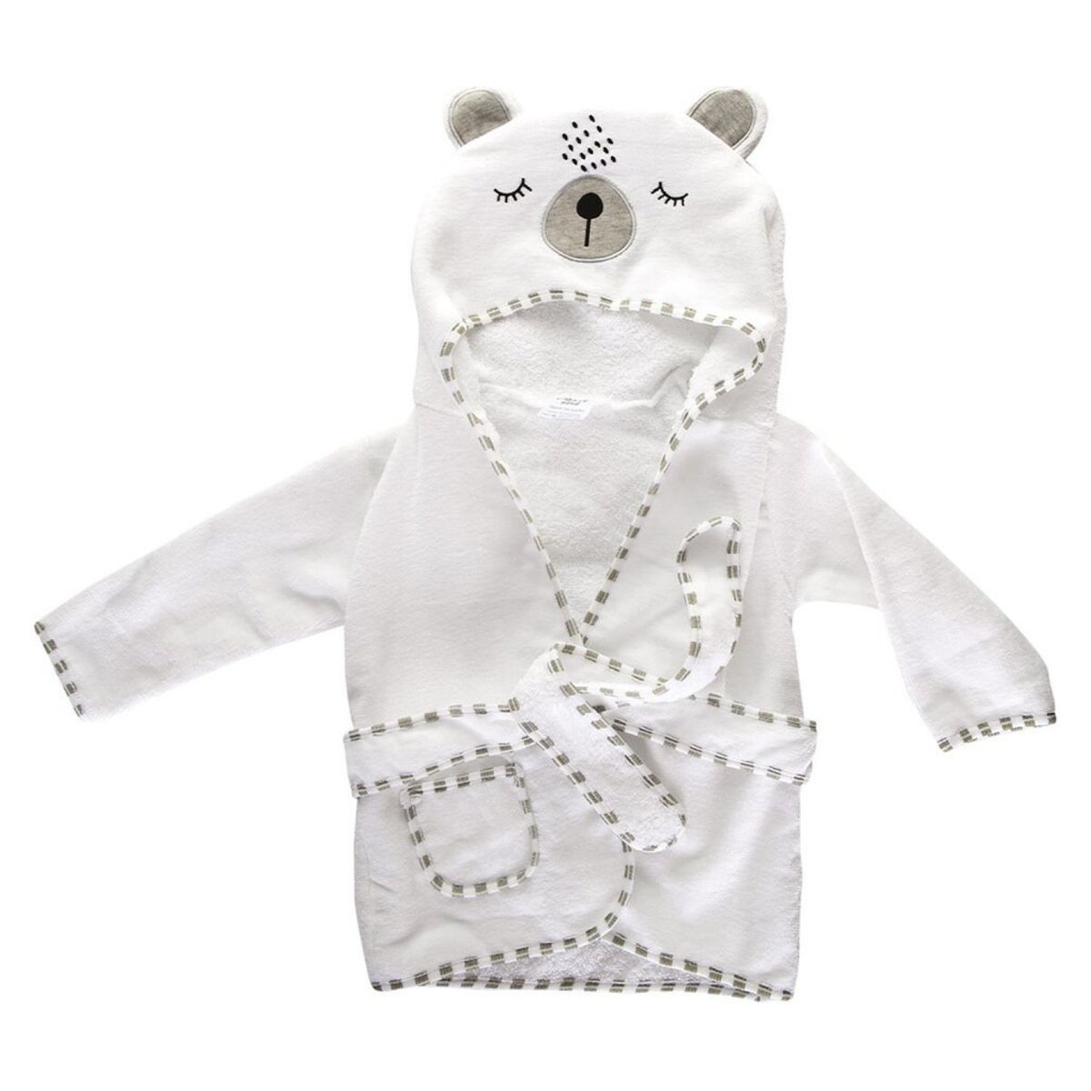 PETIT BEBE SETS - Bata de Baño con Capucha 100% Algodón Blanca 405