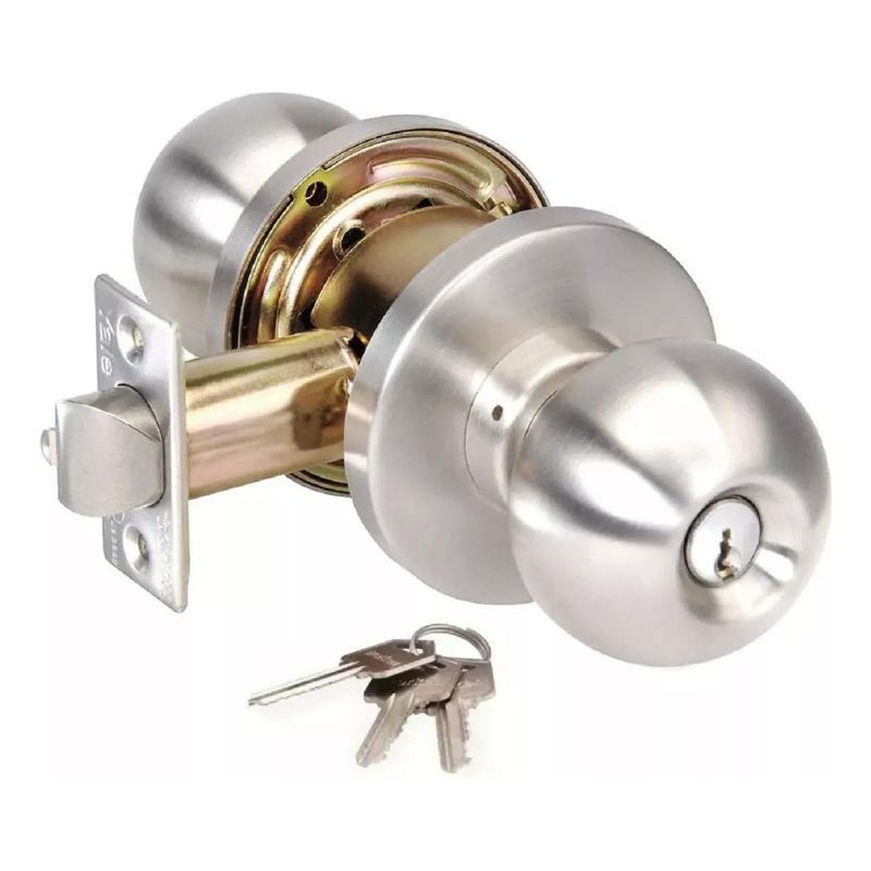 GENERICO - Cerradura de Acero Inoxidable para Puertas con 3 Llaves