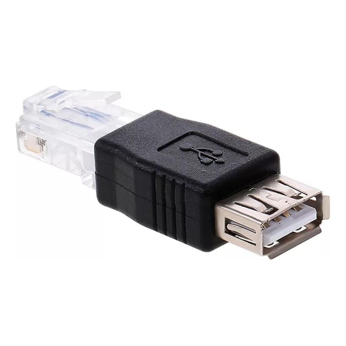 GENERICO - Adaptador USB 20 Hembra a RJ45 Ethernet Macho Compacto