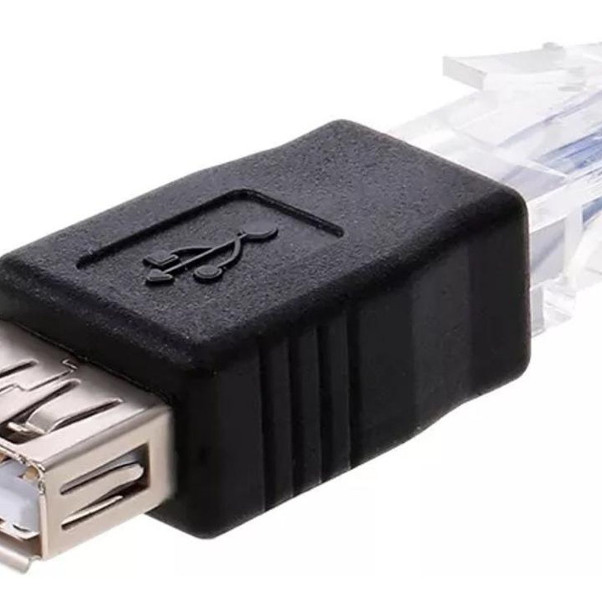 GENERICO - Adaptador USB 20 Hembra a RJ45 Ethernet Macho Compacto