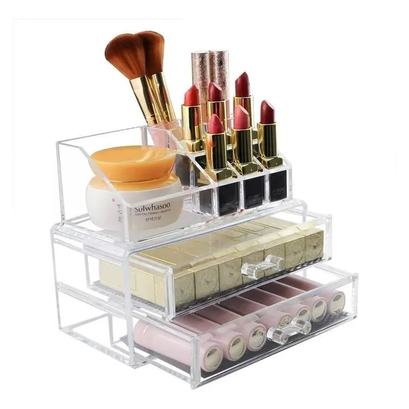 GENERICO - Organizador Acrílico para Maquillaje con 6 Cajones y 18 Compartimientos