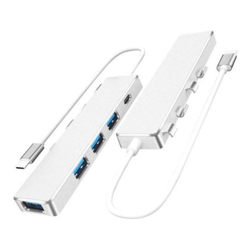 GENERICO - Hub Slim de Aluminio con 5 Puertos USB 31 y Tipo-C