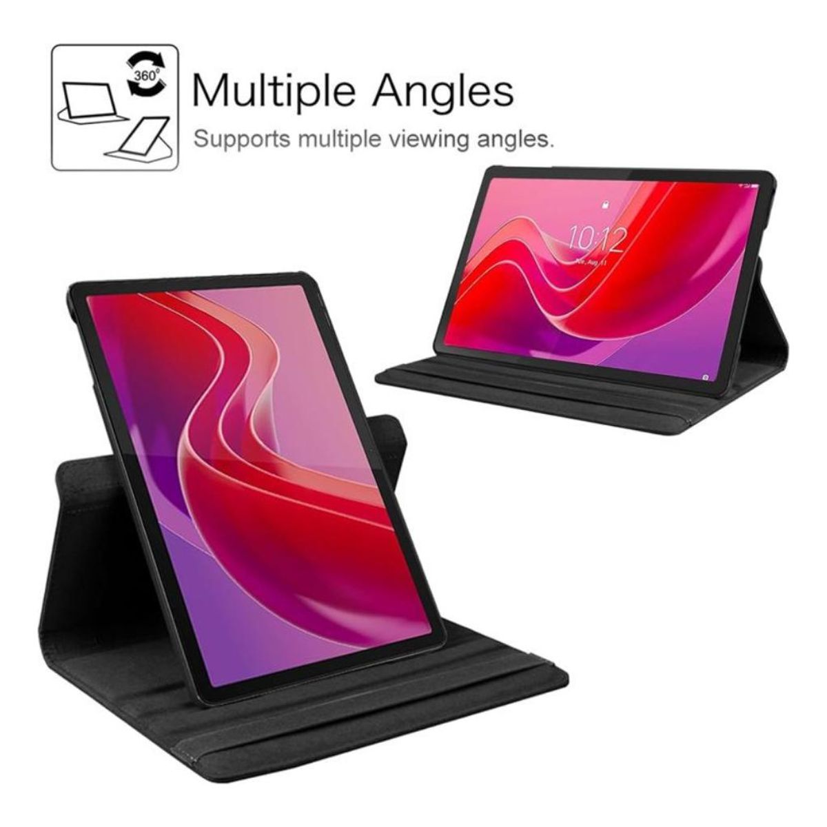 GENERICO - Funda 360° Giratoria de Cuero Sintético para Lenovo M11