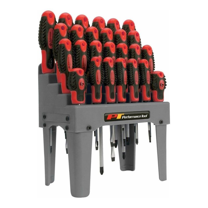 GENERICO - Kit de Destornilladores Magnéticos con Rack Organizador 26 Pzas