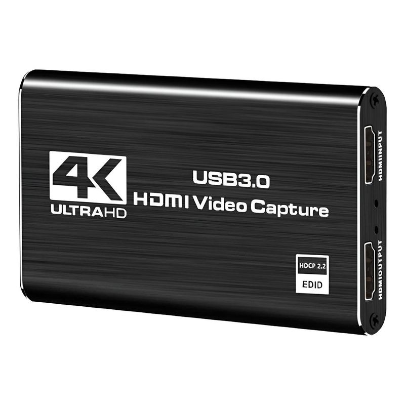 GENERICO - Capturadora HDMI 4K Plug and Play con Audio y Micrófono