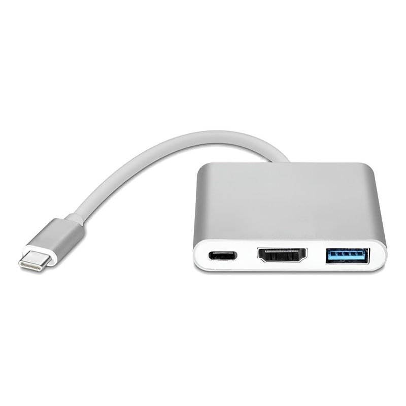 GENERICO - Adaptador 3 en 1 USB-C a HDMI y USB 30 para MacBook