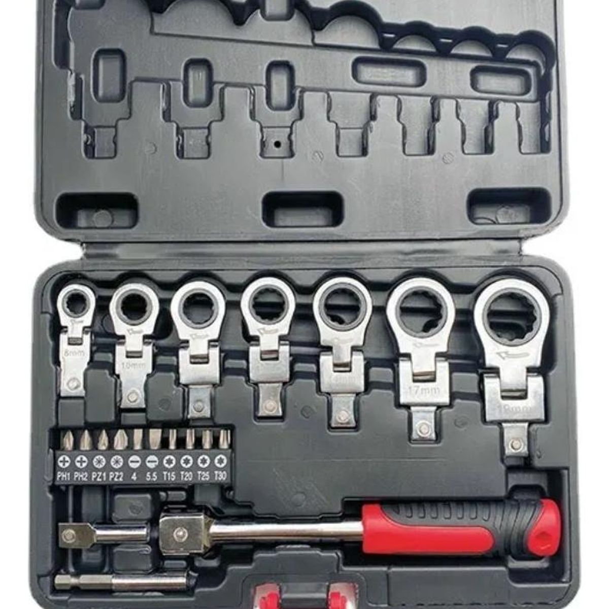 GENERICO - Juego de 20 Llaves de Trinquete Desmontables en Estuche