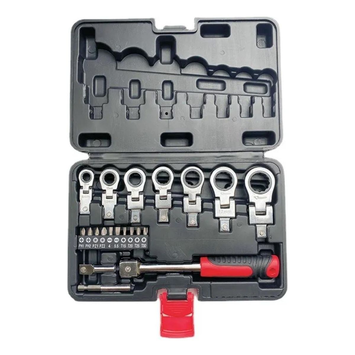 GENERICO - Juego de 20 Llaves de Trinquete Desmontables en Estuche