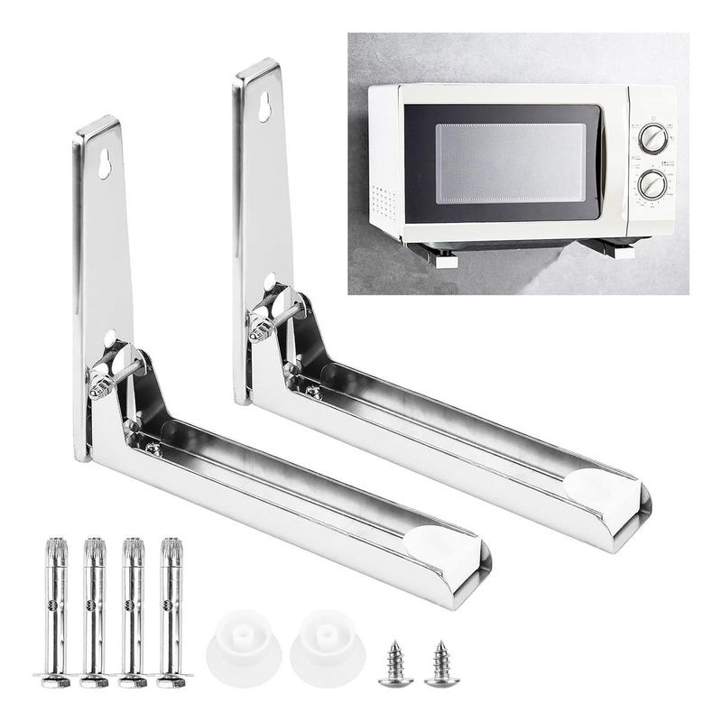 GENERICO - Soportes Plegables de Pared para Microondas de Acero inoxidable