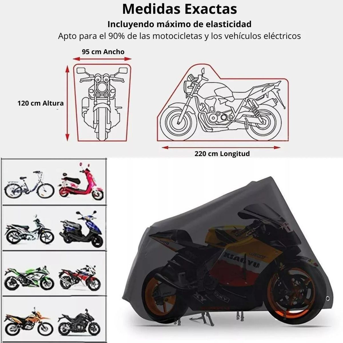 GENERICO - Funda Impermeable para Moto y Bicicleta con Protección UV