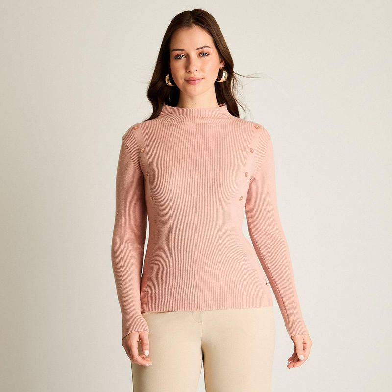 LORENZO DI PONTTI - Sweater Rosado con Detalles Decorativos