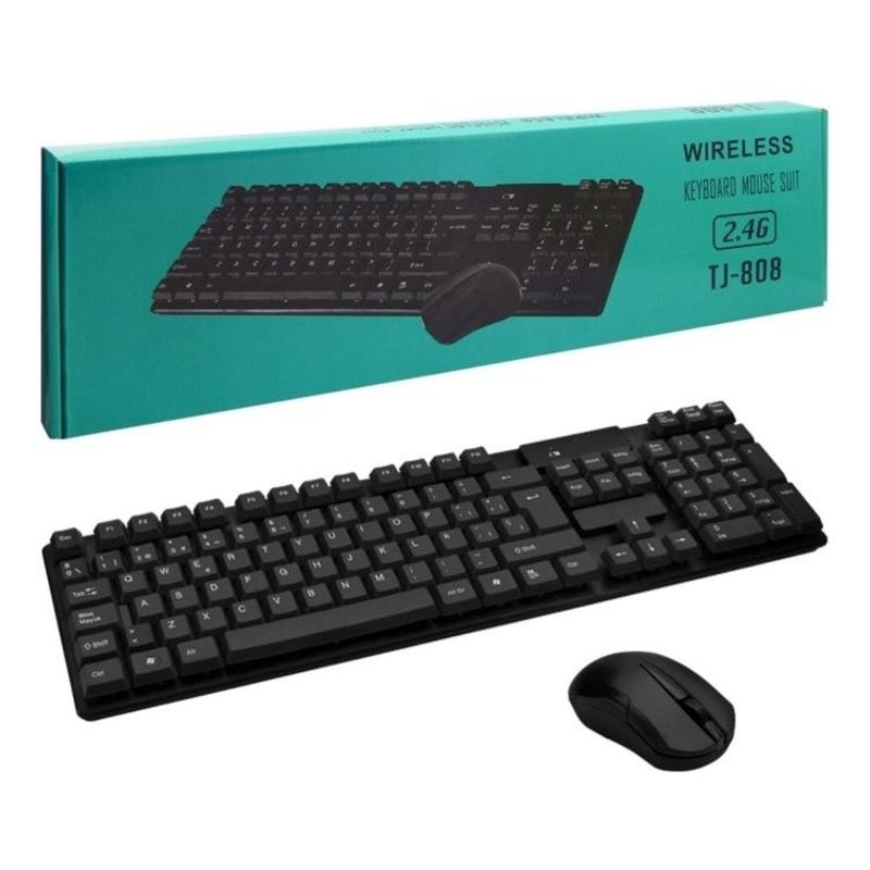 GENERICO - Teclado y Mouse Inalámbricos Ergonomía en Color Negro