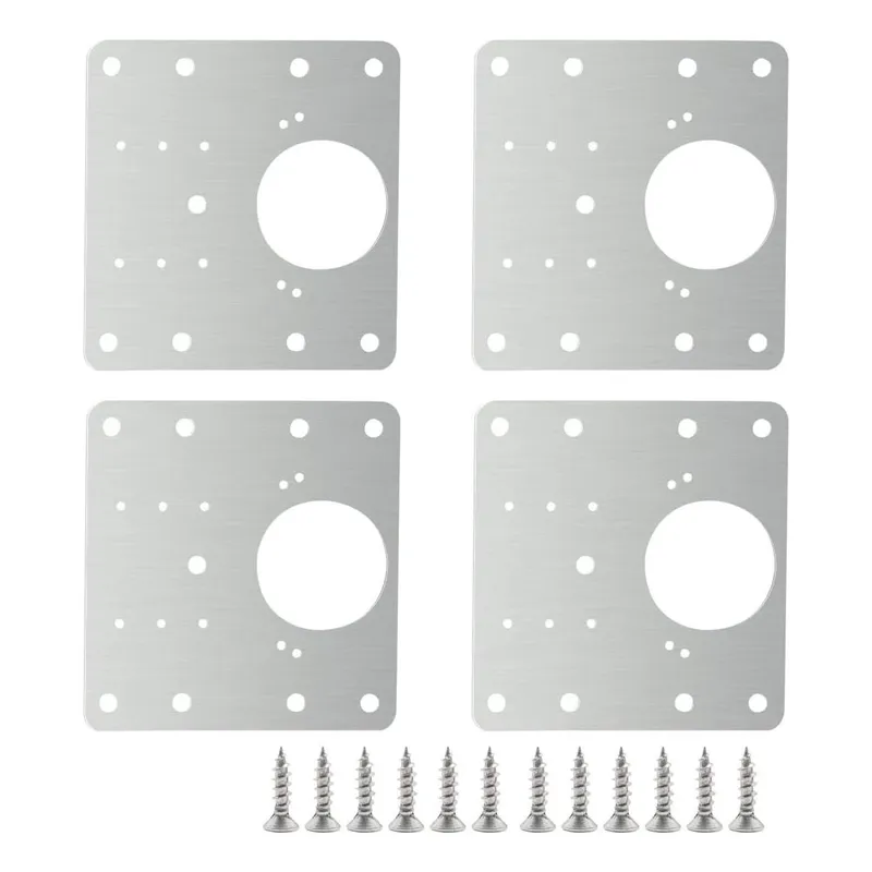 GENERICO - Placas de Reparación de Bisagras para Muebles 4 Piezas