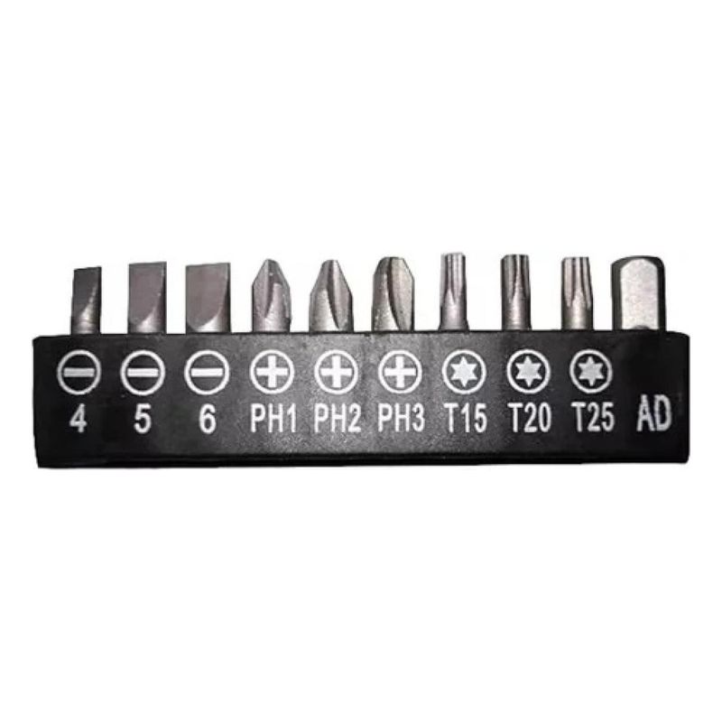 GENERICO - Set de Destornillador Flexible con 10 Puntas Magnéticas