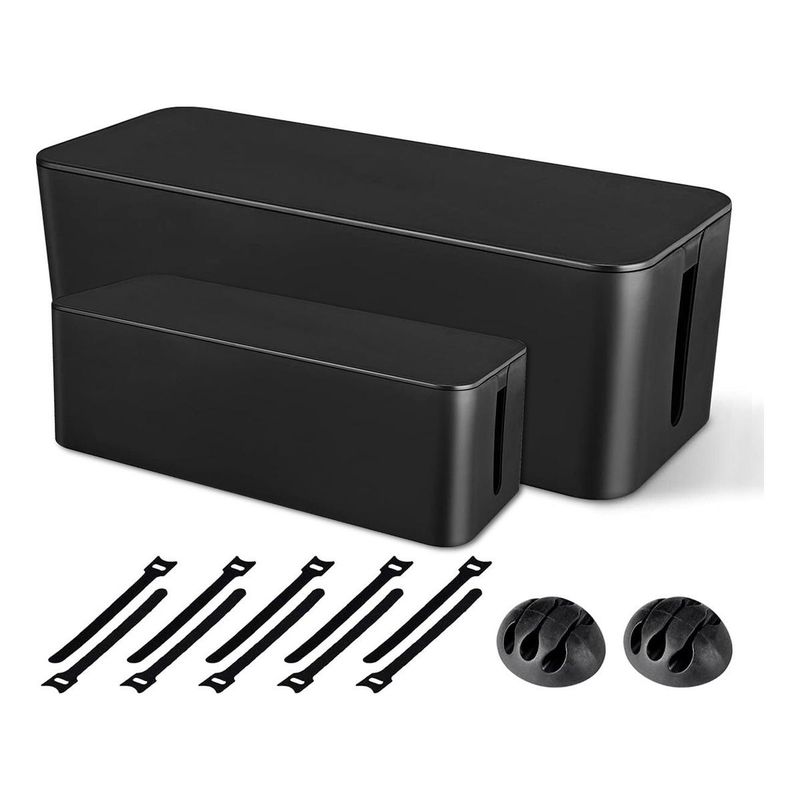 GENERICO - Caja Organizadora de Cables para Escritorio - 2 Piezas
