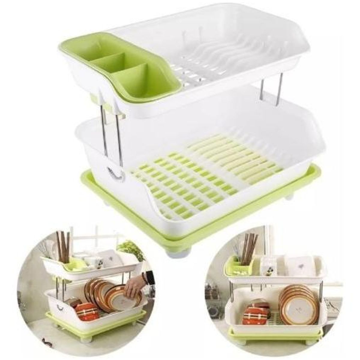 GENERICO - Escurridor de Platos Doble Nivel con Ventilación Ecológica