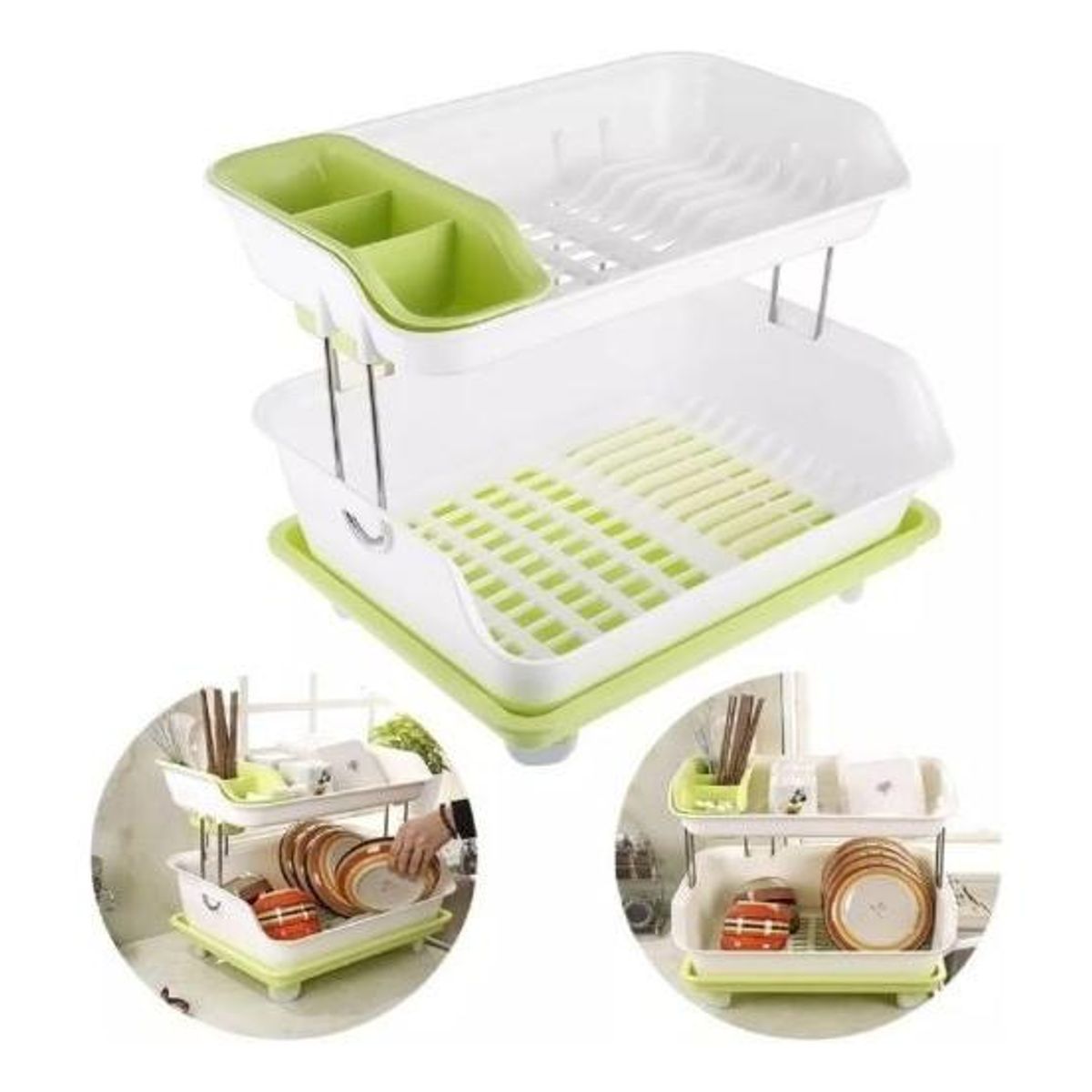 GENERICO - Escurridor de Platos Doble Nivel con Ventilación Ecológica