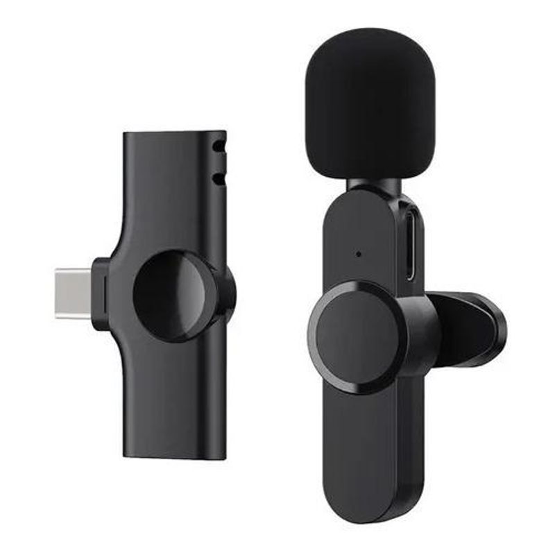 GENERICO - Micrófono Lavalier Inalámbrico Omnidireccional USB-C 20m