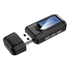 GENERICO - Adaptador USB Bluetooth 50 2 en 1 con pantalla LCD