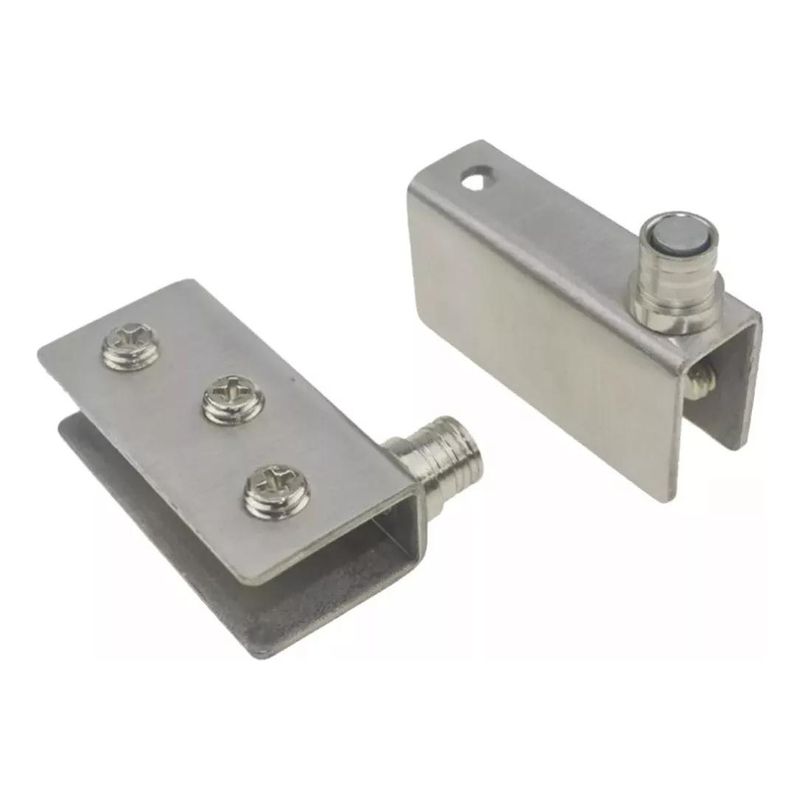 GENERICO - Pack de 2 Bisagras Pivotantes para Puertas de Vidrio Acero
