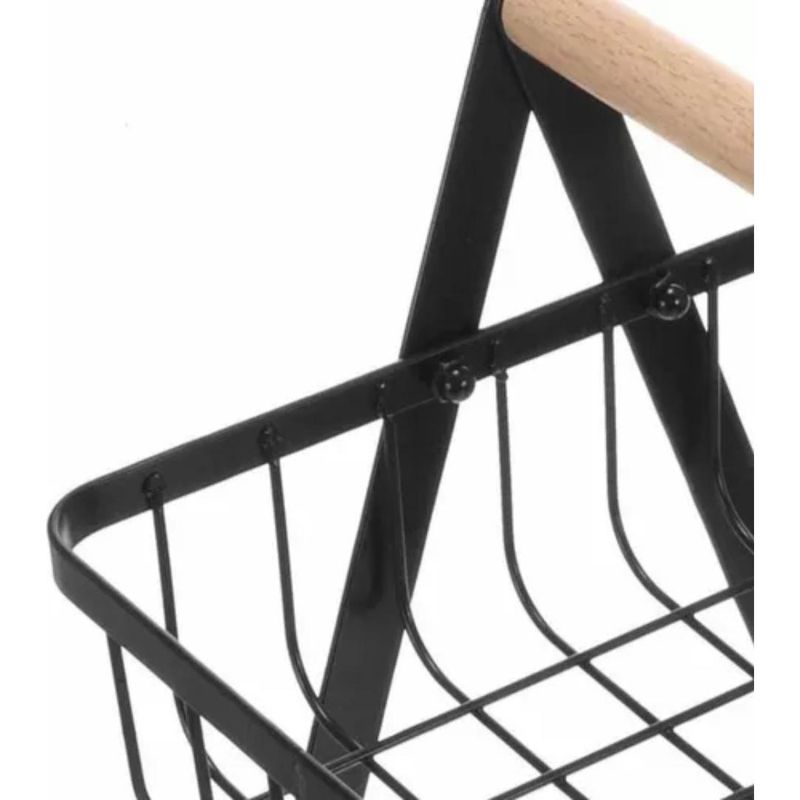 GENERICO - Cesta Metálica Tres Niveles para Frutas y Decoración