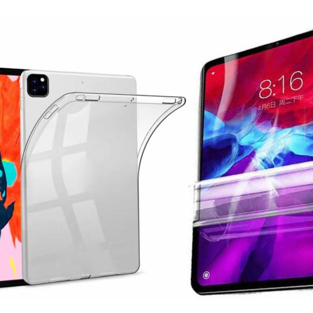 GENERICO - Carcasa Transparente y Laminado Hidrogel para iPad Pro 129