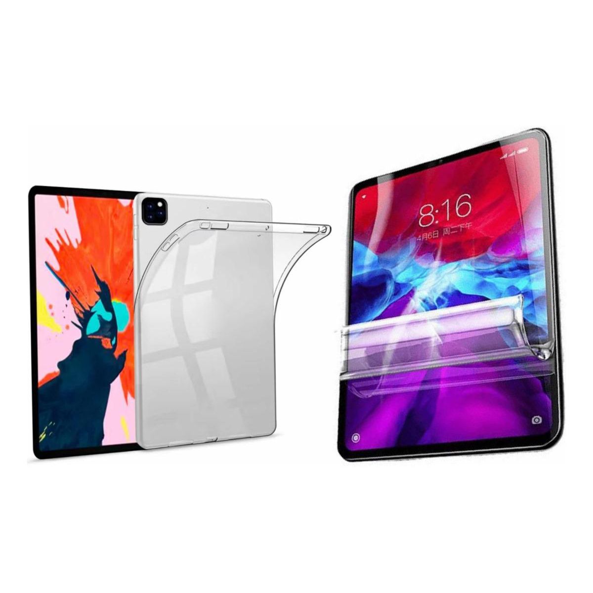 GENERICO - Carcasa Transparente y Laminado Hidrogel para iPad Pro 129