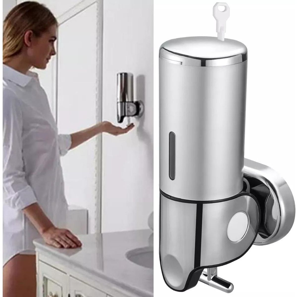 GENERICO - Dispensador de Bomba de Ducha Montado en Pared Transparente